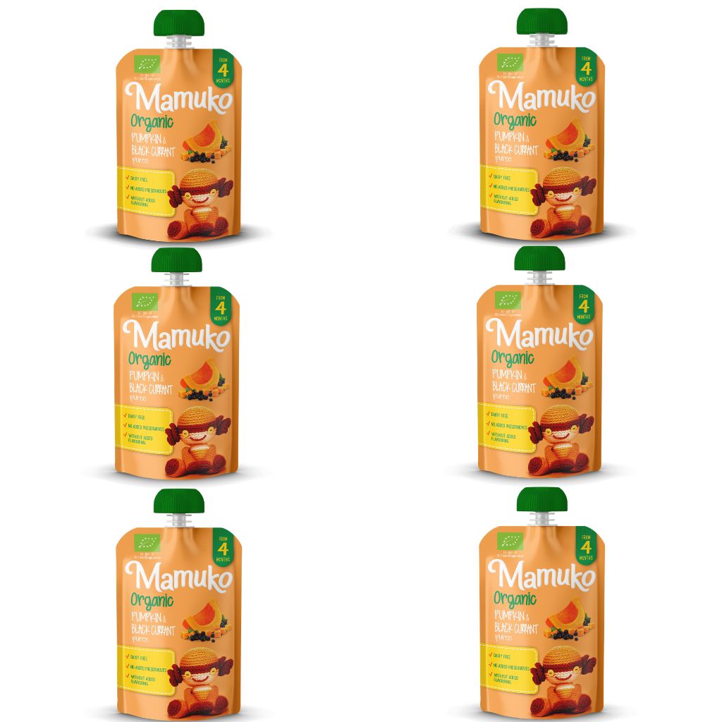 Økologisk MAMUKO gresskar- og solbærpuré 6x100g