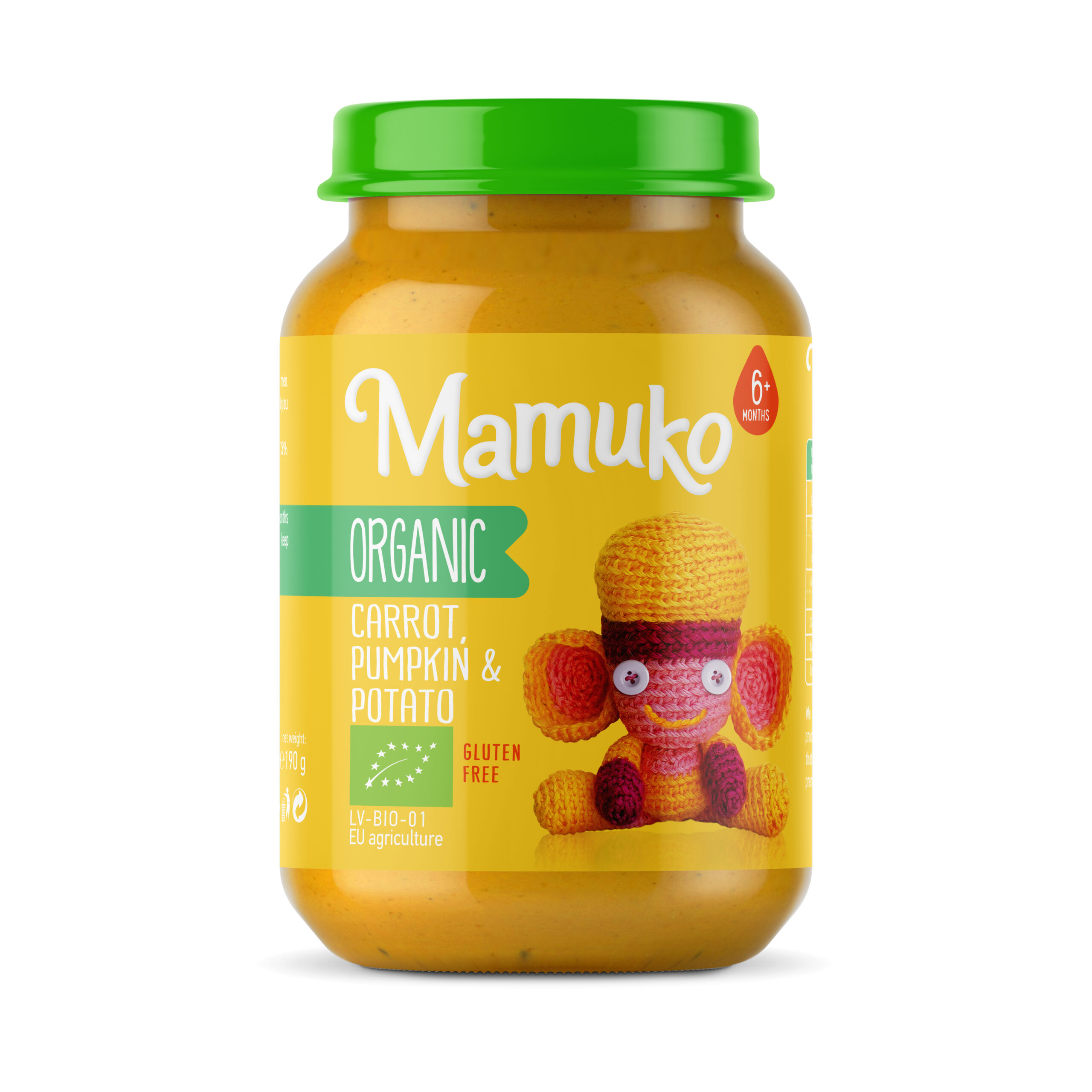 Økologisk MAMUKO babygrøt med gulrot, gresskar og potet 190g