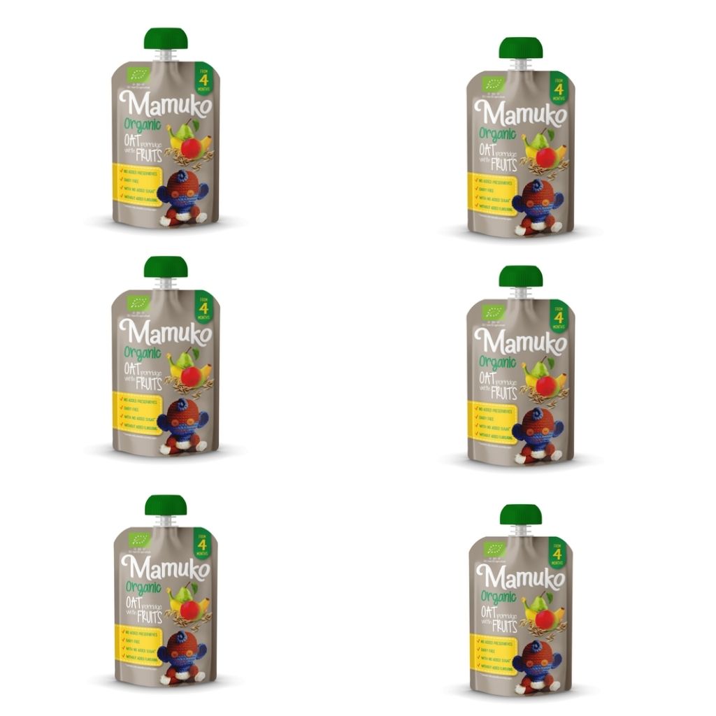 Økologisk MAMUKO havregrøt med frukt 6x100g